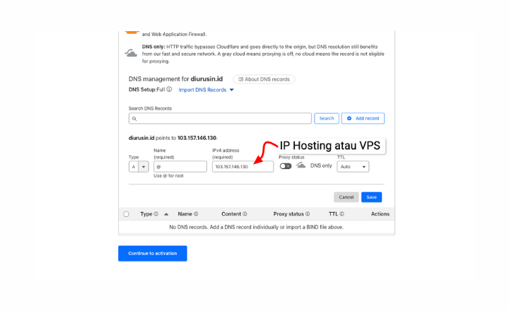Menambahkan A Record